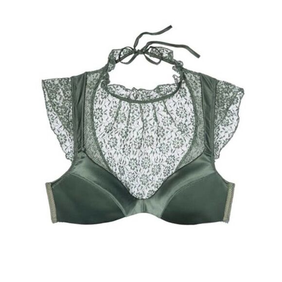 Victoria's Secret Dream Angels Green Highneck lace Lined Plunge Bra - Picture 1 of 7